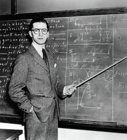 Professor at board